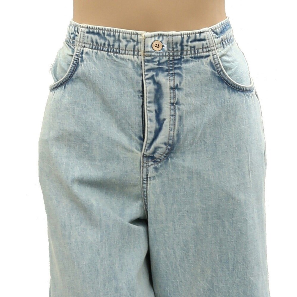 Free People We The Free Love Me Not Bloomer Jeans Pants Wide-Leg Cotton L 287327 - Picture 4 of 6
